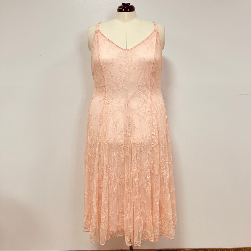 TORRID Romantic Peach Lace Trapeze Midi Dress 3X